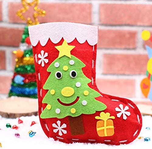 Toyandona Calcetines Navideños para niños 4pcs božićna čarapa Šipka za djecu Diy Felt za šivanje za školsku kuću božićna dobra vreća