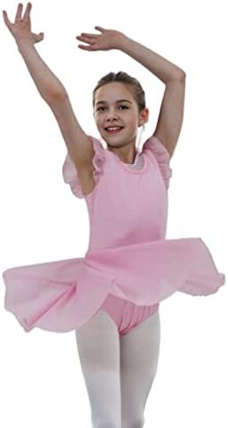 ILOVER Kids Girls Classic Ruffle Ruffle Tutu Kirted Leotard haljina za ples, gimnastiku i balet