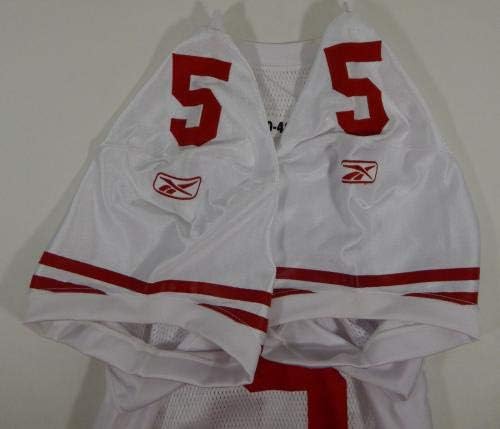 2010. San Francisco 49ers 5 Igra izdana White Jersey DP06197 - Nepotpisana NFL igra korištena dresova