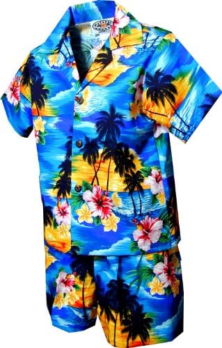 Pacifička legenda Boys Sjajni Havajski otok Sunset 2pc Set Blue 4T