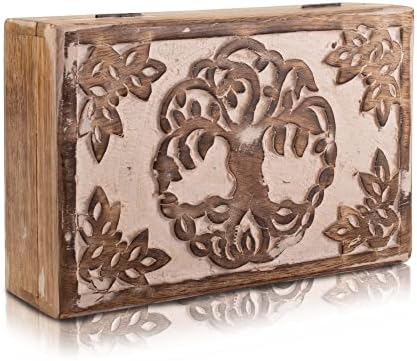 Izvrsni rođendanski pokloni ručno izrađeni ukrasni drveni nakit kutija stablo života Organizator nakita Organizator čuvanje kutija