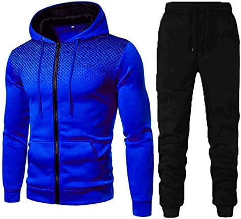 Hoodie muške i hlače Zimsko duksericu odijelo Fitness s točkicama casual sportski odijela i toplo tijelo odijelo muškarci plavi