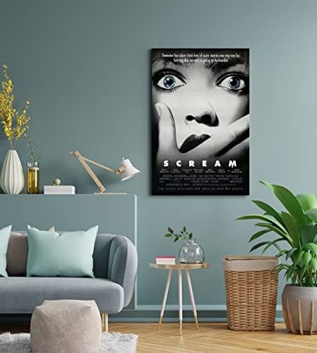 Scream Poster 1996 Klasični horor filmski plakat 12x18inch Unframed Canvas Wall Art Plakati za dekor sobe za estetsku gotičku sobu