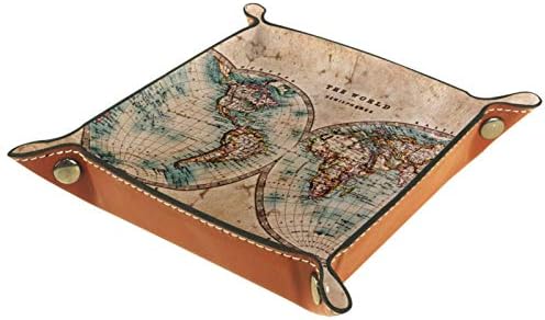 Vintage Nautical Map Retro Organizator Office Microfiber kožna ladica za stol praktična kutija za spremište za novčanice i uredska