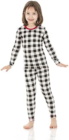 Kickee hlače za tiskanje pidžame set s majicom dugih rukava, dijete do dječjeg super mekanog opremljenog pidžama