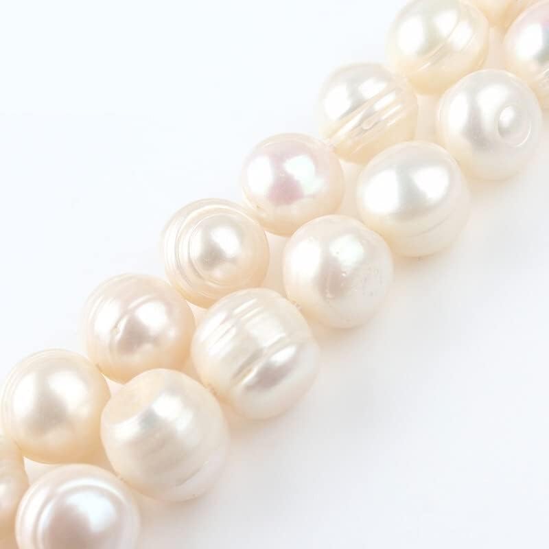 1 niz 12-13 mm Prirodni slatkovodni biseri okrugle perle od prirodnog bijelog bisera perle za izradu nakita pribor za narukvice 15