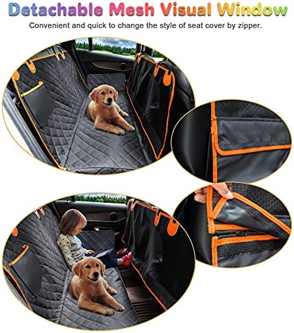 Navlake za sjedala za pse za pse s uklonjivim mrežastim vizualnim prozorom, vodootporna navlaka za autosjedalicu za pse, neklizajuća