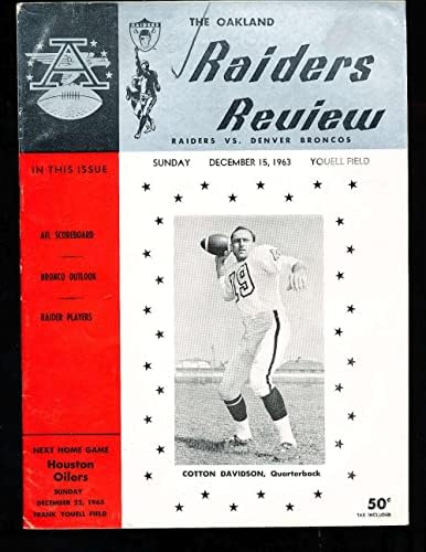 1963. 12/15 Oakland Raiders vs Denver Broncos nogometni program rijedak! - NFL programi