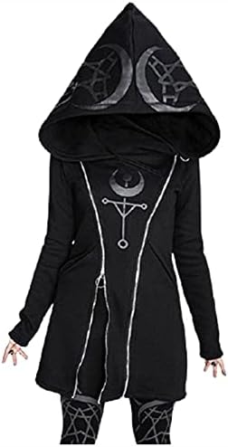 Gotičke kapuljače za žene Zip Up Plus Size grafička jakna s kapuljačom Halloween Punk Goth Streetwear Novelty Pulover Tops
