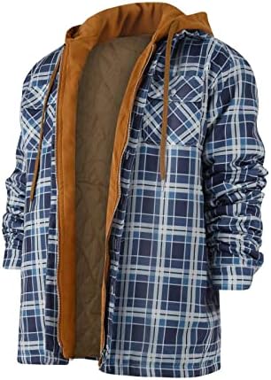 YMOSRH jakne za muškarce prekriveni gumb s kariranom košuljom dodajte baršun kako biste održali toplo jaknu s kapuljačom od kapuljača