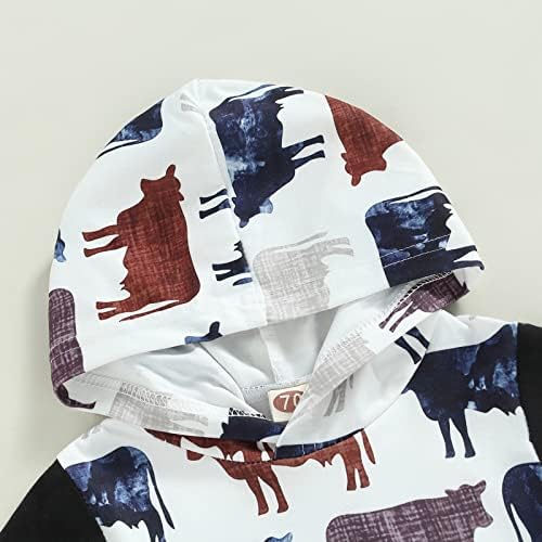Dojenčad mališani dječaci ljeto zapadnjačka odjeća odjeća krava s kapuljačom s kratkim rukavima džepni vrhovi kratke hlače 2pcs odijelo