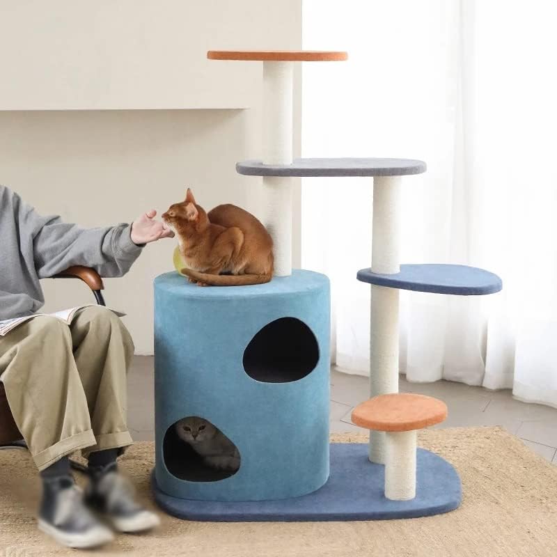 * Condominium mačji namještaj mačji penjački toranj slojevit s grebanjem tvrdog stupa drvena mačka