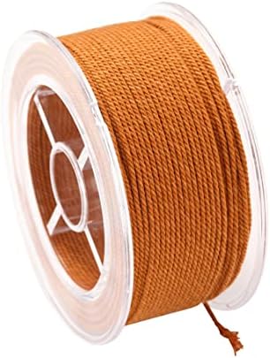 Konmay prirodna židovska kabel od pamuka, 1,5 mm 20 metara narančaste makromete pamučne nit, zanatskog niza s organiziranjem futrole