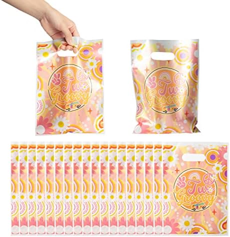 50pcs dvije retro hipi vrećice za zabavu na navijanje boho plastična poklon vrećica za djevojčice iridescentno ružičasta narančasta