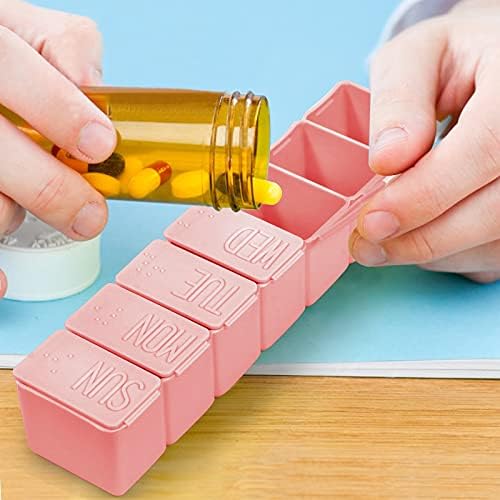 Organizator tableta-kutije za tablete za putovanja, 7-dnevna kutija za tablete na Brajevom pismu, vitamini, dodaci ribljeg ulja, organizator