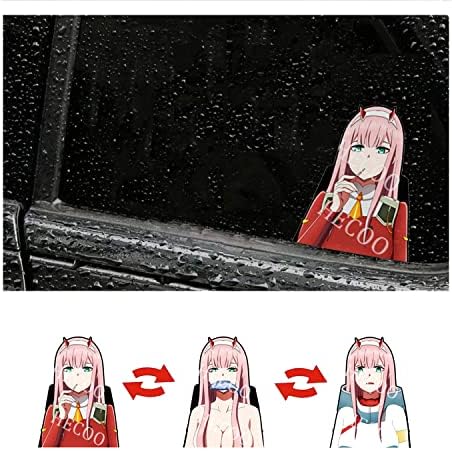 HECOO 3D Anime Dinamička vodootporna naljepnica automobila 3,74 X 5,11, Iluzijska slika Flip Image Japanska naljepnica Manga Motion