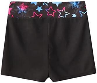Yhong Kids Girls Divno tiskana sjajna metalna blok u boji Gimnastika Dance Athletic Shorts Dancewear Activewear