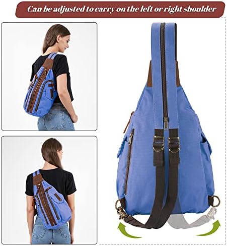 Jannloe Canvas Sling Backpack Crossbody Pack za žene muškarci povremeni rame ramena na otvorenom za planinarenje putovanja dnevno pack
