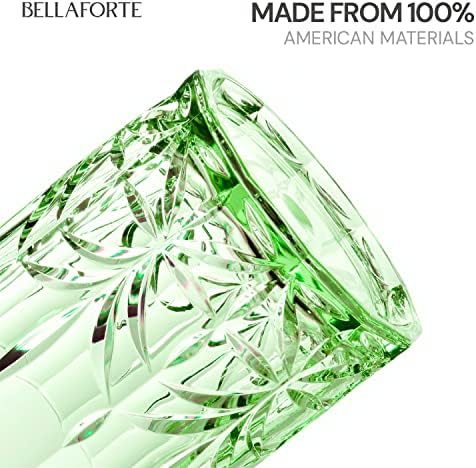 Bellaforte Protef Tritan Plastic Kratki vrpca, set od 4, 13oz - Myrtle Beach Neraskidiva kristal izrezana Old Fathined Naočale za piće