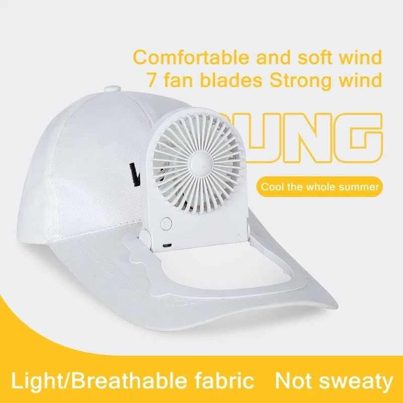 Vanjski ljetni sunčani šešir s ventilatorom za hlađenje 3 brzina podesiva USB punjivi mini prijenosni električni ventilator ventilator