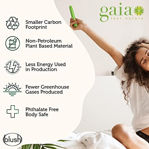 Rumenilo Gaia Eco biljna biljna sa 7 tanki vibrator s višestrukim višeprosjedima u zelenom izrađenom od održive biofeel ™ svjetove