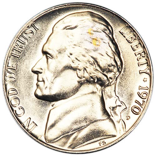 1970. d Bu Jefferson Nickel US Mint Choice necirculiran