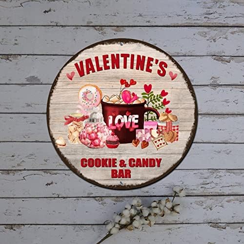 Okrugli metalni Valentinovo natpisnici za vijence kolačići i bombon bar torta Ljubav crveno srce od drveta zrna limen natpis unutarnji