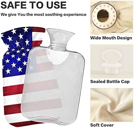 Umiriko američka zastava Vintage boca s vrućim vodama s poklopcem, prozirna vreća s toplom vodom 1 litara H020059
