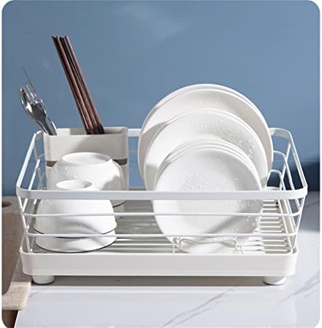 DNATS kuhinjski sudoper stalak za posuđe s rupama za sušenje s posudama za odvod i zdjele držač pribor za jelo organizator