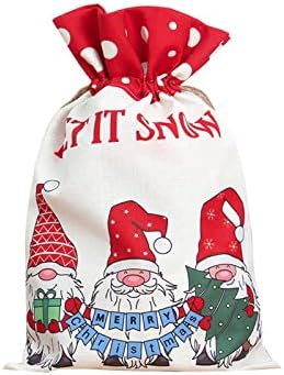 Posteljina božićna poklon vrećica s konopom dizajn crteža božićne torbe božićne vrećice za omatanje