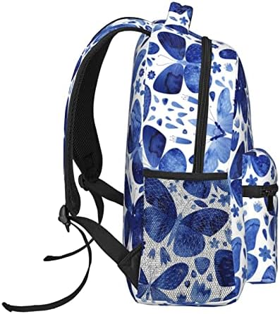 Nolace Blue Butterflies Backpack Veliki fakultetski ruksak casual torba s knjigama putovanja Daypack za djevojčice Boys College