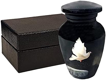 Urne za pepeo za ljude - Memorijalna mini kremacija urna - Premium aluminij ručno oslikana mini urna - uključuje elegantnu kutiju za