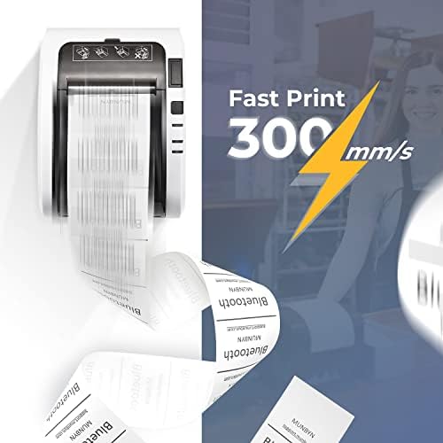 Munbyn Bluetooth 5.0 Printer za primanje P047, 80 mm PoS pisač i toplinski papir za primanje 3 1/8 x 230ft 20 Rolls
