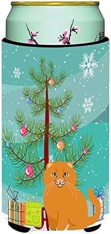 Caroline's Treasures bb4428tbc škotski nabor mačka Sretan božićno drvce Visok dječak zagrljaj, može hladni zagrljaj zagrljaja za pranje