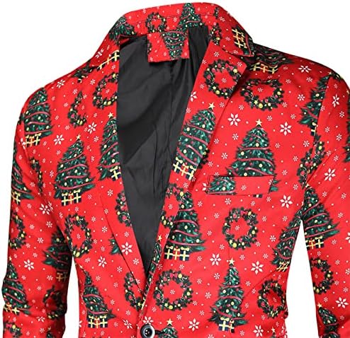 Muško modno ležerno božićno tiskano odijelo jakna hlače odijelo od dvije košulje za muškarce
