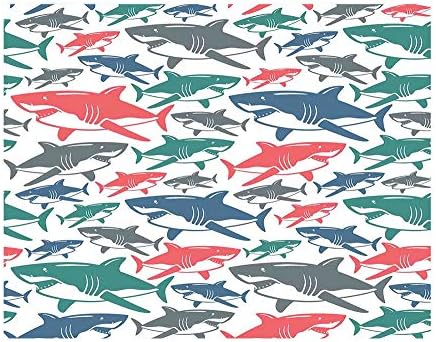 55x30 inča zidni mural, mješavina šarenih bikova morskih morskih pasa Majstori za preživljavanje dječje vrtiće oguljene i zalijepljive