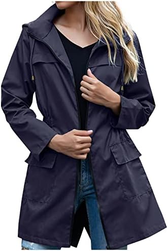 Prdecexlu puna jakna za žene jednostavne proljetne školske spuštene školske spuštene s džepovima kaputi kaputi rever -vjetrovit vitki