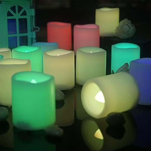 24 pakiranje multi -boja za promjenu LED vedrih svijeća, električno treperenje plamenih šarenih svjetala za rođendansku zabavu za rođendansku