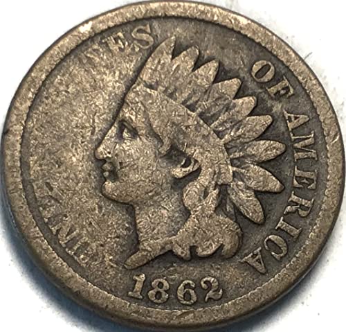 1862. p indijska glava Cent Cent 20 posto pogreške Penny Prodavatelj vrlo dobro