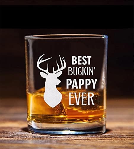 Qptadesigngift najbolji Buckin Pappy ikad staklo viski - Očevi dan - novi tata poklon - viski staklo - Smiješan rođendanski poklon