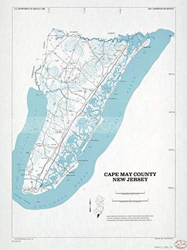 Beskonačne fotografije 1985. Karta | Okrug Cape May, New Jersey | Županija Cape May | Županija Cape May N.J | New Jersey |