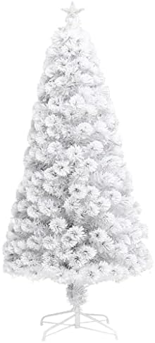 Vidaxl Umjetno božićno drvce s LED White 47,2 Optika vlakana