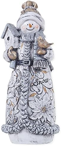 Snježna poinsettia robe snjegovića ptičja kuća 10 x 4 smola kamen božićni stol gornji dio figurice
