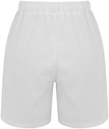 Pamučne lanene kratke hlače za žene povremene ljetne kratke hlače s visokim strukom labave fit salon udobno kratke hlače prozračne
