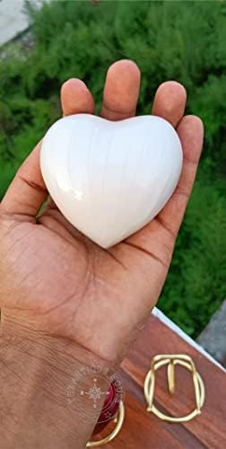 Prilično set od 2 ružičasto -bijelog srca SUPESAKE MINI Kremacija srca s mesinganim postoljem - za vašu voljenu osobu i ljudski pepeo