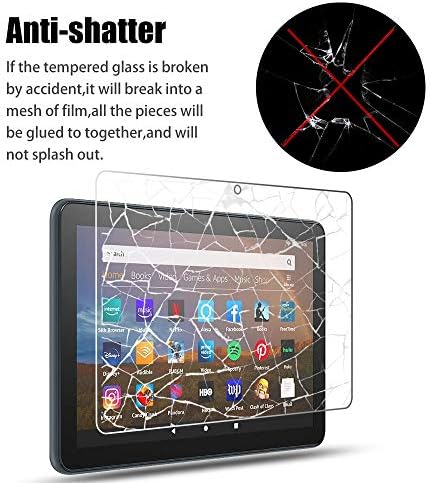 Yusyaie [2 pakiranje] Zaštitnik zaslona od kaljenog stakla za HD 8 2022/8 Kids 2022 Tablet s 2,5D 9H HD Clear Prozirno prozirno zaštitno