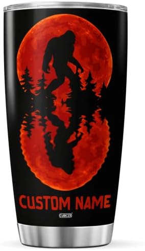 Kubice Personalizirana putnička čaša s poklopcem s poklopcem izoliranom šalicom Bigfoot Sasquatch šalice za kavu Bigfoot Tematska dvostruka