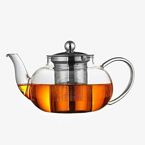 Glavni čaj od 1000ml staklene čajnik s uklonjivim infuzirom, štednjakom za čaj od čaja za čaj, cvjetanje i labavi set za izradu čaja