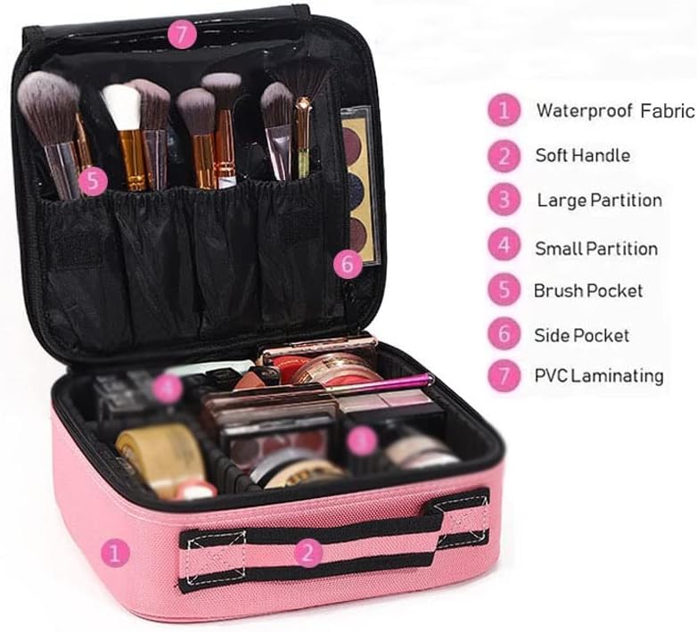 XDKLL ženska prijenosna torba za šminku Mini Travel Makeup Organizator Box Box Profesionalni kofer za nokte za žene