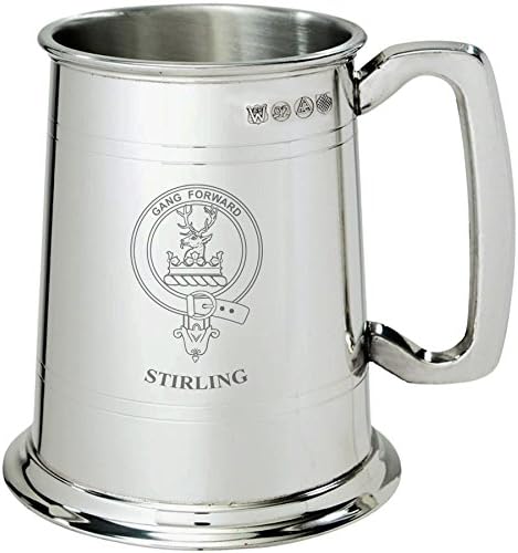 Stirling Clan Crest Tankard 1 pint pewter
